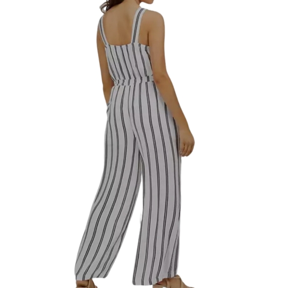 La Classe Couture Striped Wide Leg Jumpsuit Small Petite - Picture 2 of 9